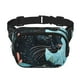 thumbnail image 1 of Fotbe Black Panther Floral Illustration Cangurera Cuadrada con Estampado de Doble Capa, Bolsa de Cintura Ajustable Mini para Hombres y Mujeres, 1 of 9