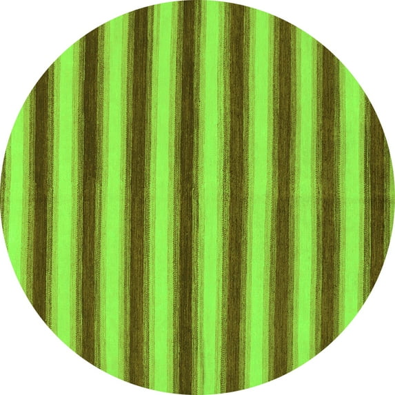 Ahgly Company Indoor Round Abstract Green Modern Area Rugs, 7' Round