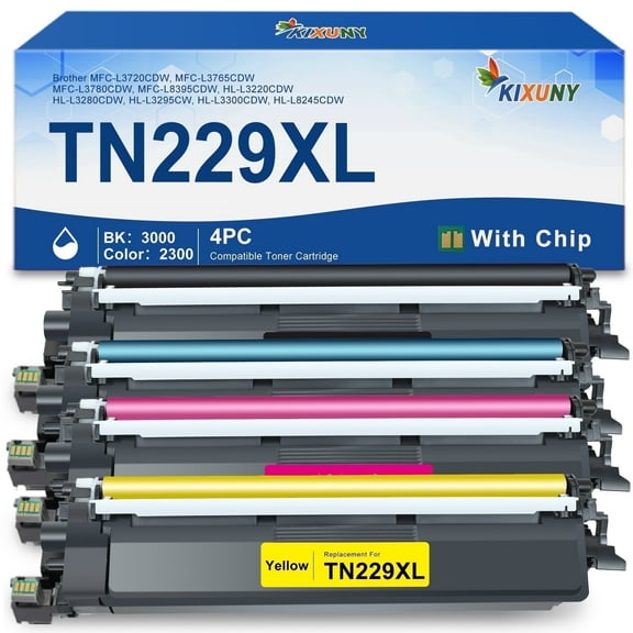 TN229XL TN229 Toner Cartridge Replacement for Brother TN229 TN229XL TN229 XL Toner ４Pack