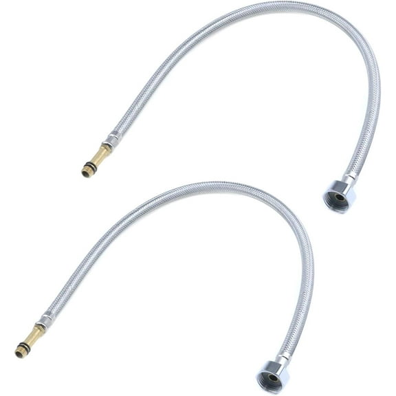 2PCS 23.6" Braided Water Hoses - Corrosion-Proof Stainless Steel for Faucets