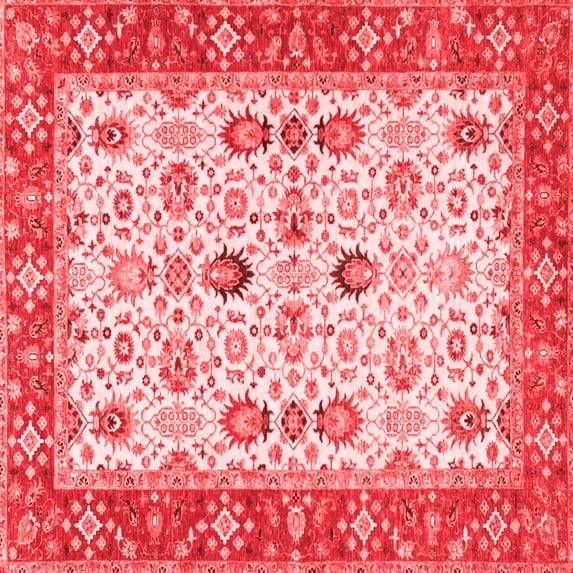 Ahgly Company Indoor Square Oriental Red Traditional Area Rugs, 7' Square