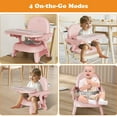 thumbnail image 7 of Baby Portable Booster Seat Adjustable Folding Baby Feeding Seat Toddler Chair for Children up to 33 lbs, Pink, 7 of 7