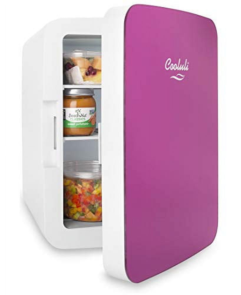 Cooluli Infinity Pink 10 Liter Compact Portable Cooler Warmer Mini Fridge for Bedroom, Office, Dorm, Car - Great for Skincare & Cosmetics (110-240V/12V)