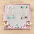 thumbnail image 5 of NOVICA Gemstone earrings, 'Gem Trends' (set of 5), 5 of 8