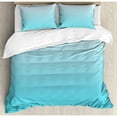 thumbnail image 3 of Ombre Duvet Cover Set Queen Size, Deep Mysterious Ocean Sea Inspired Vivid Blue Colored Modern Design Home Artprint, Decorative 3 Piece Bedding Set with 2 Pillow Shams, Blue White, by Ambesonne, 3 of 8