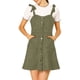 thumbnail image 5 of Vestido corto de tirantes con botones de imitación de ante para mujer Inspire Chic XL verde, 5 of 6