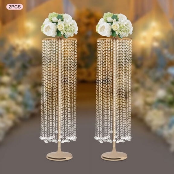 Wedding Centerpieces Vases 47.2‘’ Tall Crystal Flower Decorative Vase Stand 2pcs