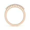 thumbnail image 2 of ANGARA Natural Aquamarine and Diamond Half Eternity Wedding Ring in 14K Rose Gold for Women (Size-2mm) | March Birthstone, Birthday, Anniversary, Jewelry Gift for Women | Natural Aquamarine Ring, 2 of 9