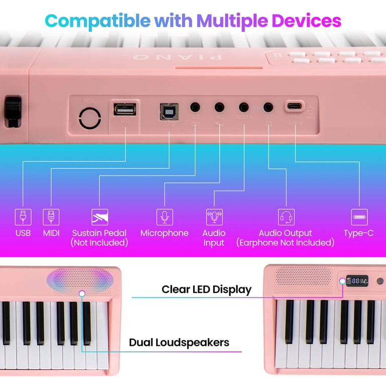 Costway 88 Key Folding Piano Keyboard with Wireless MIDI Dual