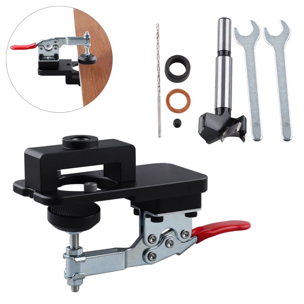 35mm Hole Opener Template Metal Concealed Hinge Jig For Cabinet Door Installation Woodworking Tool Easy to Use