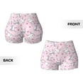 thumbnail image 5 of Vsdgher Cute Rabbit Flower print Workout Shorts for Women Seamless Soft Smooth Gym Yoga Scrunch Active Exercise Fitness Shorts, 5 of 8