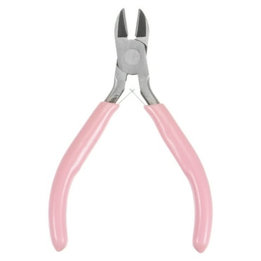Uxcell Wire Cutters 4.5" Diagonal Cutting Side Precision Pliers with Pink Handle for DIY Crafts