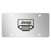 Jeep Grill 3D Logo Mirror Chrome Stainless Steel License Plate