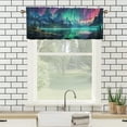 thumbnail image 3 of Aurora Borealis Forest Curtain Valances Fantasy Galaxy Colorful Starry Sky Window Valance for Bedroom Bathroom Living Room Dining Room Valances Set 54 by 18 in, 1 Panel, 3 of 6