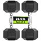 thumbnail image 1 of Funda hexagonal de goma para mancuernas HANDBODE, 10,2 kg (par), 1 of 9