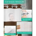 thumbnail image 4 of No Hook Shower Curtain with Snap in Liner, Boho Beige Khaki and Green Geometric Moroccan Farmhouse Brown Shower Curtains for Bathroom, Washable Shower Curtain Liner Set with Mesh Top Window, 72"x72", 4 of 6