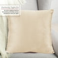 thumbnail image 2 of Nestl Velvet Throw Pillow Covers Solid Square Soft Decorative Pillow Cover for Sofa, 16" x 16", Beige, Pack of 2, 2 of 8