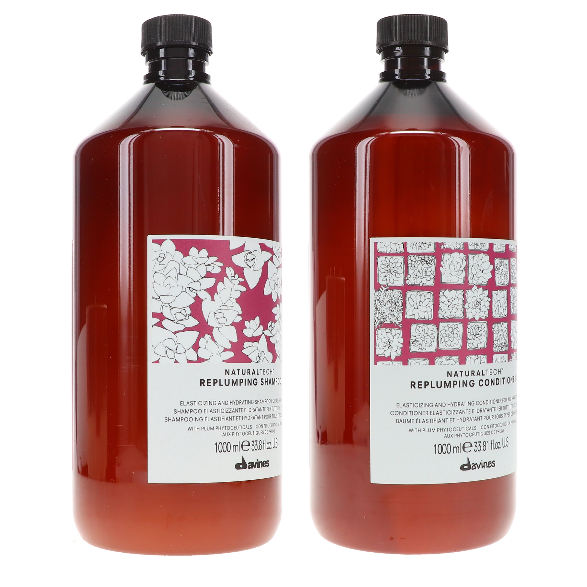 Davines NaturalTech Replumping Shampoo 33.8 oz & Conditioner 33.8 oz Combo Pack