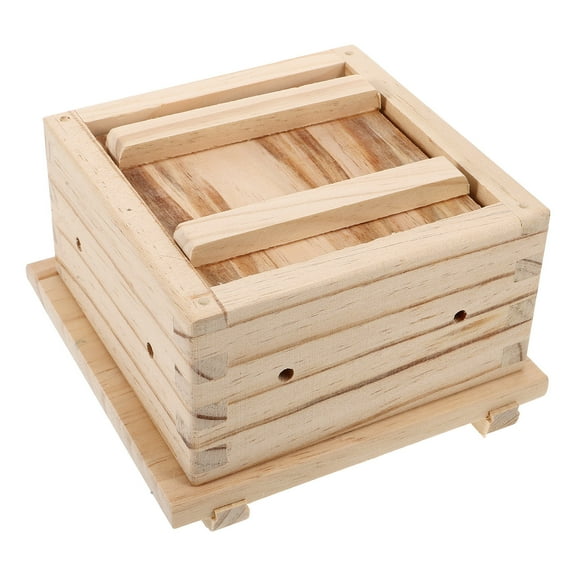 GOOHOCHY Tofu Maker Pressing Mold 1Set Square Wood for Bean Curd Making Tool