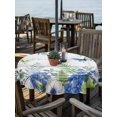 thumbnail image 2 of Outdoor Tablecloth with Umbrella Hole for Patio/Picnic/Party/Camping, Spring Floral Waterproof Table Cloth Round Cover Washable, Watercolor Flowers Butterfly Botanical Wood Gray (Dia 54"), 2 of 8