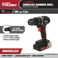thumbnail image 4 of Hyper Tough 20V Max Brushless 2-Speed Cordless Hammer Drill with 1.5Ah Lithium-Ion Battery and Charger, 4 of 17