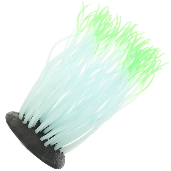 UPOUART Artificial Anemones Fish Tanks Silicone Sea Anemone Green 1Pack