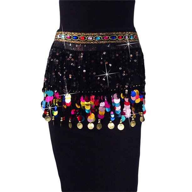 Tassel Skirts For Women Sexy Belly Dance Hip Scarf Sequin Beach Wrap Skirt Performance Festival