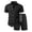 tracksuit men set*Black, variant on Eryao 2 Piece Set for Men Casual Short Sleeve Button Down Shirts and Shorts Elastic Waist with Pockets Summer Breathable Loungewear,Brown,L