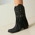 thumbnail image 6 of SACFOF Cowboy Boots for Women Cowgirl with Fringe Star Studded Pointed Toe Chunky Heel Pull-On Western Country Boot, 6 of 6