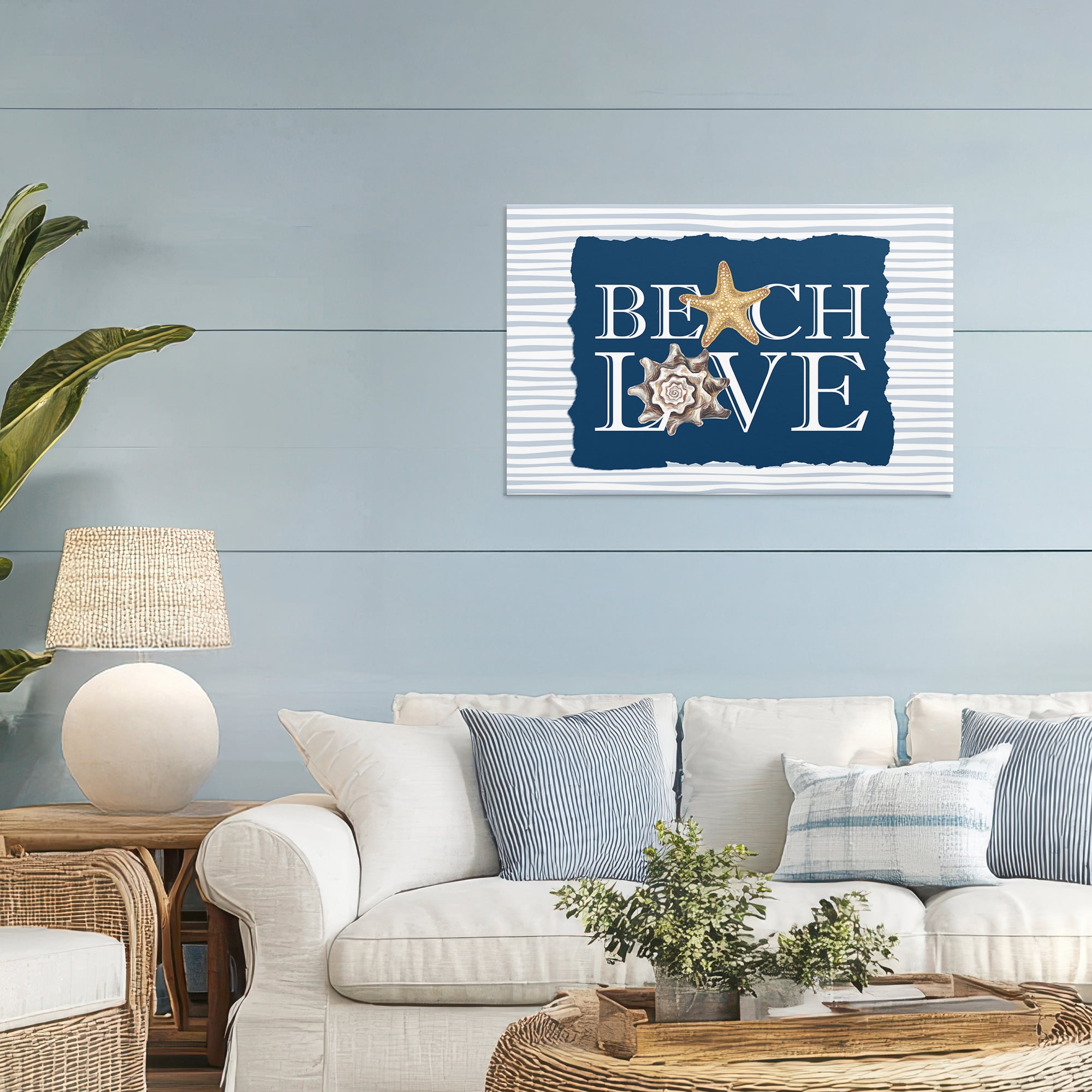 Stupell Industries Beach Love Seashells Canvas Wall Art, design by Kim Allen