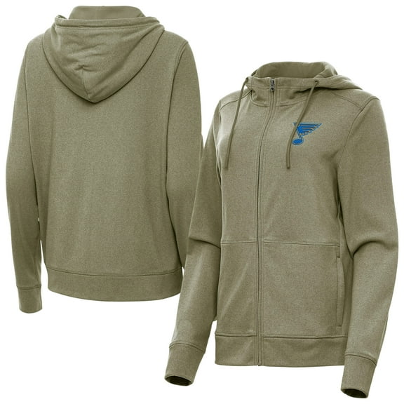 Women's Antigua Olive St. Louis Blues Seeker Full-Zip Hoodie