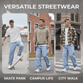 thumbnail image 6 of NICELF Baggy Jeans Men – Wide Leg Vintage Loose Fit Stretch Denim Pants for Men Y2K Hip Hop Streetwear Trousers with Classic Pocket, Light Blue, 6 of 7