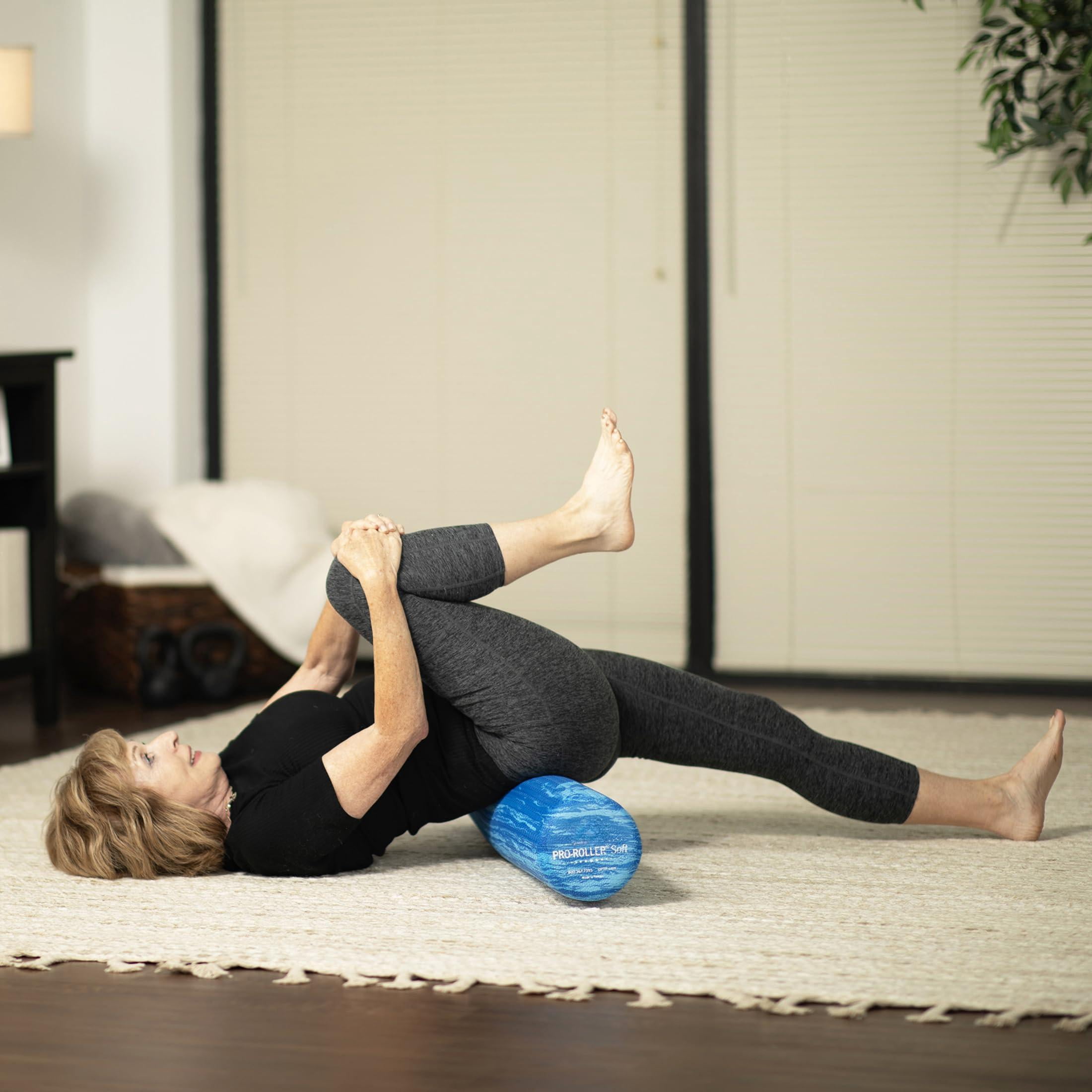 Pro-roller Soft Density Foam Roller - Low For Physical  Pilates Yoga Roll Exercises And Recovery- Blue 36" X 6"