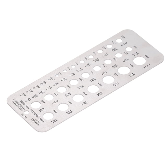 1/16-1/2 Pulgadas de Perforació, Medidor de Taladro de Taladro de Tamaño de Acero inoxidable Fácil de Leer Preciso Rápidamete fijo para equivalentes de medicina precisos