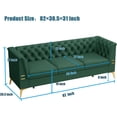 thumbnail image 2 of Sofa Couch for Living Room, 83" Modern PU Leather Sofa with Gold Legs, Upholstered Chesterfield Sofa 3 Seater Couches, Large Sectional Couch Deep Seat Sofa for Home, Office, Apartment Green, 2 of 6