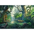 thumbnail image 2 of wall26 - Illustration - Fantasy Forest Background Illustration Painting - Removable Wall Mural | Self-Adhesive Large Wallpaper - 66x96 inches, 2 of 6