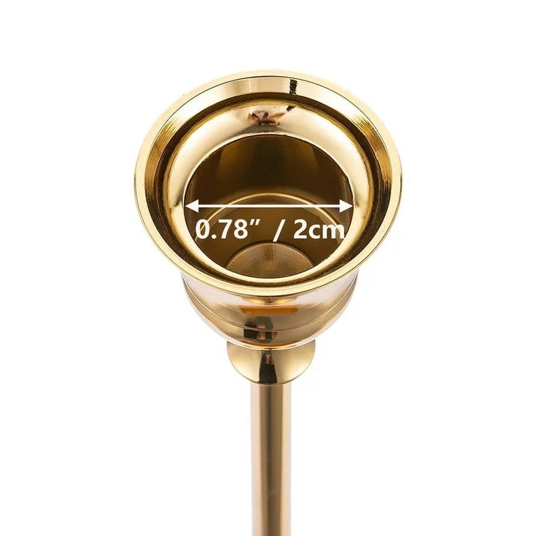 Tetou Brass Gold Taper Candlestick Holders, Set of 3 photo 5