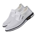 thumbnail image 3 of Men's Perforated Faux Leather Slip on Loafers, Breathable Hollow out Soft Lightweight Casual Dress Shoes for Driving Travel Walking Office, 3 of 6