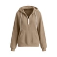 thumbnail image 4 of Admvng Women's Hoodie Sweatshirt Pockets Drawstring Long Sleeve Solid Casual Pullover Tops, 4 of 6