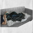 thumbnail image 6 of Galaxy Mandala Soft Flannel Fleece Throw Blanket, Polygonal Star Framed Geometric Cosmic Shaped Flower, Cozy Plush for Indoor and Outdoor Use, 60" x 80", Charcoal Grey Night Blue, by Ambesonne, 6 of 6