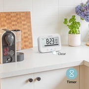 KADAMS Waterproof Shower Clock with Timer, Digital Bathroom & Kitchen Countdown Timer with LCD Display, Progress Bar, Suction Cup, (Black)