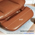 thumbnail image 2 of FLEXISPOT Oversized Swivel Rocker Recliner Chair Faux Leather w/Side Pocket, Cross-Legged Armless Recliner Lounge Sofa for Living Room Bedroom,Orange Brown, 2 of 9