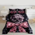 thumbnail image 2 of Manfei Western Skeleton Skull Full Size Comforter Sets, Vintage Princess Bowknot Bedding Comforter Set, Gothic Romantic Style Reversible Bedding Sets, Luxury Bedroom Decor, 3 Pieces, 2 of 8