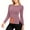 Pink, variant on Hueook Tops for Women Crew Neck Long Sleeve Shirts Fleece Lined Thermal Fall Blouses Casual Tee Fitted Waist Base Layer Pink L