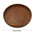 thumbnail image 2 of Yeuimy Round Non-Slip Tea Coffee Snack Plate,serving tray round,Decor Wood Tray,Food Meals Serving Tray with Raised Edges for Home Kitchen Restaurant,1 PC (9.5inch,Brown), 2 of 2