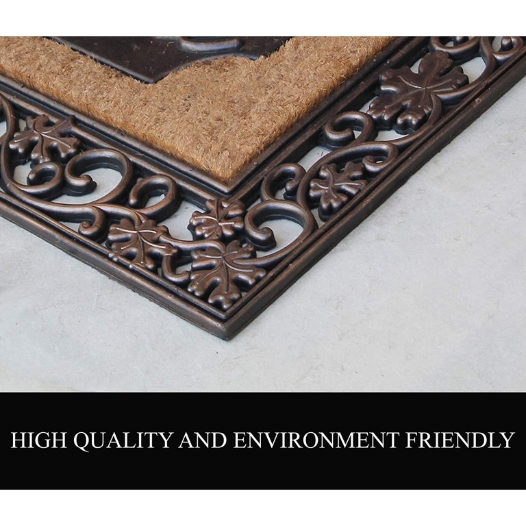 A1 Home Collections A1HC First Impression Dirt Trapper Heavy Weight  Black/Beige 18 in. x 30 in. Rubber/Coir Door Mat A1HC29PLN18X30 - The Home  Depot