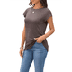 thumbnail image 3 of Camiseta de Verano para Mujer, Color Liso, Cuello Redondo, Corta, Color Café, Talla M, 3 of 8