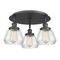 916-3C-BK-G172 Innovations Lighting Fulton - 3 Light Flush Mount In Art Deco Style-8 Inches Tall and 18.25 Inches Wide-Matte Black Finish-Clear Glass