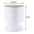 thumbnail image 5 of Newboti Furniture White High Gloss and Natural 1-drawer Drum Nightstand 29087, 5 of 7