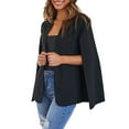 thumbnail image 2 of Womens Cape Open Front Split Sleeve Bussiness Blazer Coat, 2 of 2
